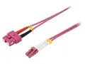 Produktbild: 95942 LWL-Patchkabel OM4 LC/UPC,SC/UPC 0,5m 50/125um LSZH grau GOOBAY
