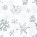 Produktbild: 20 Servietten Winter Snow Crystals Schneeflocken silber Weihnachten weiß 33x33cm