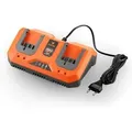 Produktbild: Li-ion Doppel-schnell-ladegerät 2,4a 70w E1lg2a –für 2ah & 4ah Batterie Passend 20 Volt Gartengeräte – Ladespannung 20.9v - Fuxtec