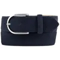 Produktbild: BELTINGER Ledergürtel Damen-Gürtel aus Veloursleder 4 cm - Velour-Gürtel für Damen 40mm - Wi (1-St) blau|silberfarben 105 cm (Gesamtlänge 120 cm)