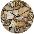 Produktbild: Artland Wanduhr Braune Steinwand (wahlweise mit Quarz- oder Funkuhrwerk, lautlos ohne Tickgeräusche)