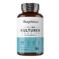 Produktbild: Pro Bio Kulturen Komplex - 60 Milliarden KBE pro Portion - Mit 20 Bakterienstämmen, Bio Inulin, FOS - 120 Kapseln - 2 Monate Vorrat - Mit Lactobacillus Reuteri & Bifidobacterium Infantis - WeightWorld