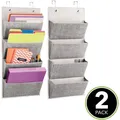 Produktbild: mDesign Hängeorganizer 2er-Set für Türen + Wand Stofftaschen schwarz/cream