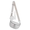 Produktbild: Bauchtasche Umhängetasche Crossbody-Bag Hüfttasche Kunstleder Italy-Design (White)
