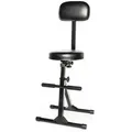 Produktbild: MUSIC STORE Gitarrenständer, (Stage Stool Zusammenfaltbarer Bühnenhocker Gepolsterte Rückenlehne Gummierte Fußauflage Verstellbare Höhe 50-80cm Stahl-Konstruktion 5kg Gewicht, Zubehör, Ständer), Bühnenhocker, zusammenfaltbar, gepolsterte Rückenlehne