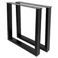 Produktbild: MetaloPro 2 Stück Tischbeine-Metall Schwarz 72cm I Tischkufen Esstisch-Beine Schwerlast Tisch-Gestell Tisch-Untergestell Möbelfüße Tischfüße, Couchtisch Esstisch Wohnzimmertisch Schreibtisch