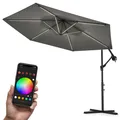 Produktbild: Swing&Harmonie Luxus LED Sonnenschirm mit RGB Beleuchtung inkl. Fernbedienung, APP Steuerung, Ampelschirm, Garten Schirm 300cm - anthrazit