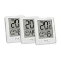 Produktbild: TFA Dostmann Digitales Mini Luftfeuchtigkeitsmesser Innen 3er Set, 30.5060.02.03, Raumthermometer, Hygrometer, Feuchtigkeit und Temperatur messen, zur Raumklimakontrolle, inkl Batterie, weiß