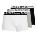 Produktbild: JACK & JONES Herren Unterhosen Shorts Boxershorts Trunks 3er Pack, Farbe:Mehrfarbig, Wäschegröße:XL, Artikel:- Light Grey Melange/Black/White