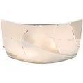 Produktbild: GLOBO Glas Deckenleuchte Deckenlampe E27 Fassung 2 Flammig Deckenlampe Weiss eckig, Chrom satiniert, Dekorlinien, 2x E27, LxBxH 30x30x8,5 cm