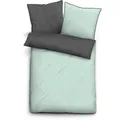 Produktbild: Bettwäsche BIBERNA Gr. 1, grau (mint, anthrazit), B/L: 135cm x 200cm, Biber,Feinbiber,Feinbiber, B/L: 80cm x 80cm, 2 Stk., Biber;Feinbiber;Feinbiber, 100% Baumwolle, Bettwäsche, Bettwäsche