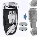 Produktbild: Batterie Clip Fach Batteriehalter für Mercedes Benz Chrom Schlüssel 2x Batterie