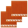 Produktbild: KRACHT 3er Pack Frottee Küchenhandtücher Piepmatz ca.50 x 50 cm Baumwolle orange
