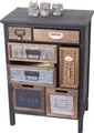 Produktbild: Kommode A43 Vintage Patchwork - Holz/Metall, 78 x 55 x 35 cm