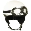 Produktbild: Mil-Tec Schutzhelm Retro Helm Halbschale mit Brille weiß 59-60 (L)