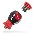 Produktbild: Wiha Schraubendreher Stubby mit Bit Magazin magnetisch (33740) I Schlitz, Kreuzschlitz I mit 6 Bits, 1/4