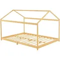 Produktbild: [en.casa] Hausbett, Natur, Holz, Bambus, 160x200 cm, Kinder- & Jugendzimmer, Kindermöbel, Kinderbetten, Hausbetten