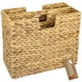 Produktbild: HMF Zeitungsständer, Zeitungskorb geflochten aus Wasserhyazinthe | 2 Fächer | 40 x 20 x 33 cm