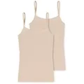 Produktbild: Schiesser Unterhemd Modal Essentials (2er Pack) Single Jersey, schmale Träger, feine Streifen beige 40