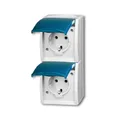 Produktbild: BUSCH-JAEGER OCEAN Schuko-Steckdose 2-fach blau-grün Klappdeckel 20-02 EW-53 NEU