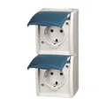 Produktbild: 1St. Busch-Jaeger 20-02 EW-53 SCHUKO Steckdose, 2-fach ocean (IP 44) grau/blaugr