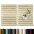 Produktbild: Blumtal Premium Frottier Gästehandtücher Set 24 teilig 100% Baumwolle - Oeko-TEX zertifiziertes Gästehandtuch 24x (30x30 cm) - Ultra saugstarkes Gästetücher Set waschbar °60 - Handtücher Beige