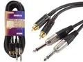 Produktbild: Audio kabel 2x Cinch-Stecker auf 2x 6,35 mm Mono-Stecker (5 m), Profi