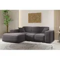 Produktbild: Kaiser Möbel Ecksofa, Eckcouch L form, Wohnzimmer Couch SIENA stoff Poso Dunkelgrau Ottomane Links - Dunkelgrau