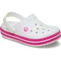 Produktbild: Crocs Crocband Clog K Clog Sommerschuh, Schlappen, Hausschuh, Badeschuh mit Kontrast-Akzenten weiß 37 EU (M5W7-J5)