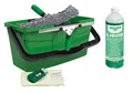 Produktbild: Unger Fenster Reinigungs-Kit (Fensterwischer, Trägerteil, Mikrofaser-Bezug, Eimer 12 L, Reinigungsmittel, Schaber, Glastuch Breite 35 cm) AK015