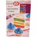 Produktbild: RUF Lebensmittel Farben Classic Rot Blau Grün und Gelb 4x20g Tuben MHD 31.05.26