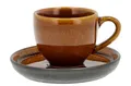Produktbild: Bitz Espressotasse Espressotasse mit Unterer amber/schwarz 0,07 l, Steinzeug, Espressotasse mit Untertasse 7 cl Amber/Schwarz