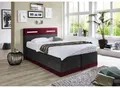 Produktbild: Boxspringbett, rot (bordeaux, anthrazit), Ohne Topper, Liegefläche B/L: 140cm x 200cm, H3, Bonnell-Federkernmatratze, Bezug Obermatratze 100% Polyester, waschbar bis 60C;Bezug Unterbox und Kopfteil: Mikrofaservelours (100% Polyester), WESTFALIA SCHLAFKOMFORT, Komplettbetten, Boxspringbett, mit LED-Beleuchtung
