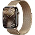 Produktbild: Apple Watch Series 10 GPS + Cellular 46mm Titangehäuse Milanaisearmband Gold M/L