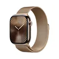 Produktbild: Apple Watch Series 10 GPS + Cellular, 46 mm Titangehäuse Gold, mit #2144096
