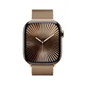 Produktbild: Apple Watch Series 10 LTE 46mm Gold Titangehäuse mit Gold Milanese Loop - M/L