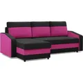 Produktbild: Ecksofa mit Schlaffunktion Orion, Universelle Seite, Schwarz + Rosa - Schwarz/Rosa