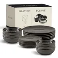 Produktbild: Glavory Eclipse *NEU* – Steingut Geschirr Set 6 Personen – 18-teilig – Service & Geschirrsets in Schwarz – Tafelservice mit Geschenkverpackung