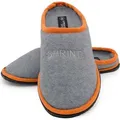 Produktbild: Pantoffeln aus Filz, Hausschuhe rutschfeste Slippers, Schluffen für Sie und Ihn, grau-orange Gr.38 - 38