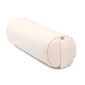 Produktbild: bodhi | Yoga Bolster ECO | 100% Bio-Baumwolle | Yogarolle mit Bio Dinkelfüllung | Waschbarer Bezug | Yogakissen rund für Restoratives Yoga Übungen | Groß ca. 65 x 20 cm | natur