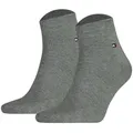 Produktbild: TOMMY HILFIGER Herren Quarter Socken, 2er Pack - Sneaker, Unifarben, 39-49 Grau 43-46