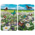 Produktbild: MAXIMEX 2er Glas Herd Abdeck Platten SOMMERWIESE Schneide Bretter Küchen Ablagen