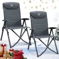 Produktbild: TIMBER RIDGE 2er Campingstuhl Faltbar Hohe Lehne mit 4 Positionen verstellbar bis 150kg Klappstuhl Camping Gepolstert Gartenstuhl Angelstuhl mit Tasche für Garten Balkon Wohnmobil