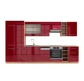 Produktbild: Vicco Küchenzeile Fame-Line, Bordeaux Hochglanz/Goldkraft Eiche/Goldkraft Eiche, 355 ...