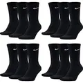 Produktbild: Nike 15 Paar Herren Damen Socken Set Tennissocken Sportsocken Laufsocken Paket Bundle SX4508 Weiß Schwarz Grau, Sockengröße:34-38, Farbe:Schwarz
