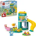 Produktbild: LEGO Bluey: Bluey und Chloe auf dem Spielplatz - Spielzeug für Jungen & Mädchen ab 4 Jahren - 2 Minifiguren, rosa Wippe, Rutsche, Klettergerüst & Pflanzen - Geschenk für Fans der TV-Serie - 11201
