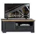 Produktbild: Stella Trading JASMIN TV-Lowboard in Artisan Eiche Optik, Graphit - TV Schrank mit Schublade und viel Stauraum für Ihr Wohnzimmer im Landhausstil - 143 x 54 x 51 cm (B/H/T)