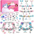 Produktbild: INOMO Einhorn Geschenke für Mädchen, Bastelset Kinder ab 6 Jahre, Einschulung Mädchen Armbänder Selber Machen, Schmuck Selber Machen Set 6 7 8 9 10 11 12 Jahre, Bastelset für Kinder Spielzeug