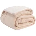 Produktbild: Basisstoff Cloudy Decke Sofa Kuscheldecke warm Sherpa Couchdecke mit Ecktasche Beige Gr. 130 x 150 cm
