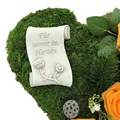 Produktbild: Gartenfigur Grabgesteck Grabschmuck Grab Gesteck - Für immer im Herzen - 30cm